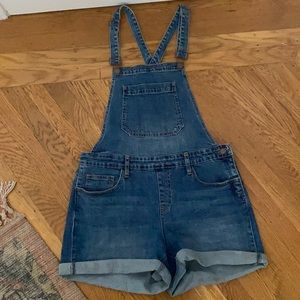 Denim Overall Shorts